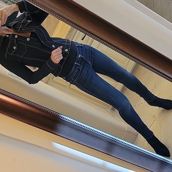 Charlotte Russe Dark Denim Button-down Jacket, S - Picture 10 of 16